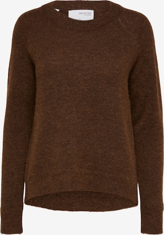 Pull-over 'Lulu' Selected Femme Tall en marron : devant