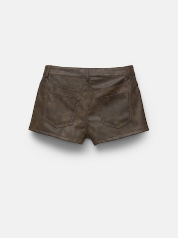 Pull&Bear Regularen Hlače | rjava barva
