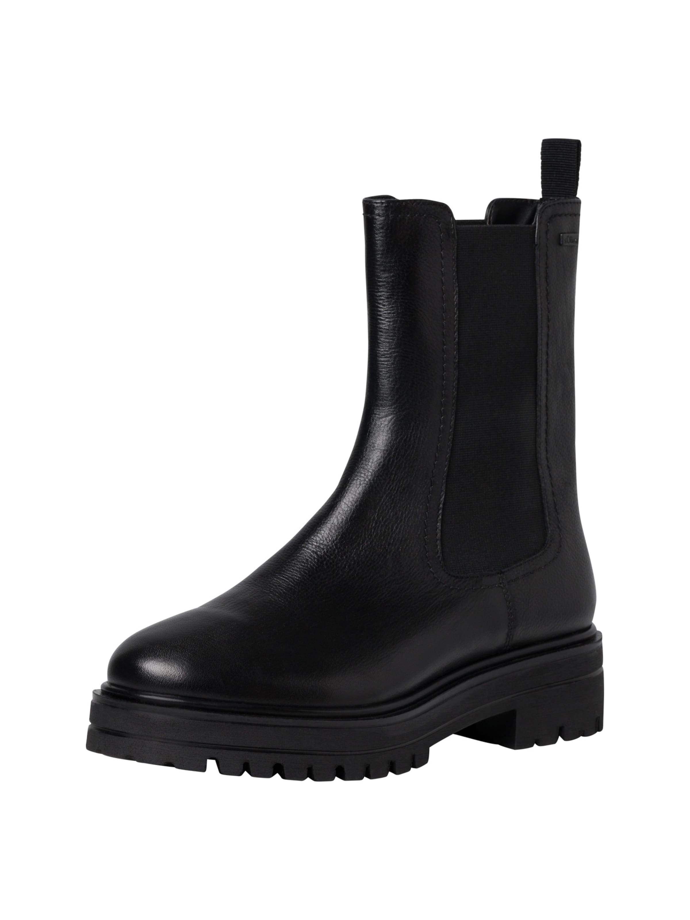 s.Oliver Chelsea boots in Black: front