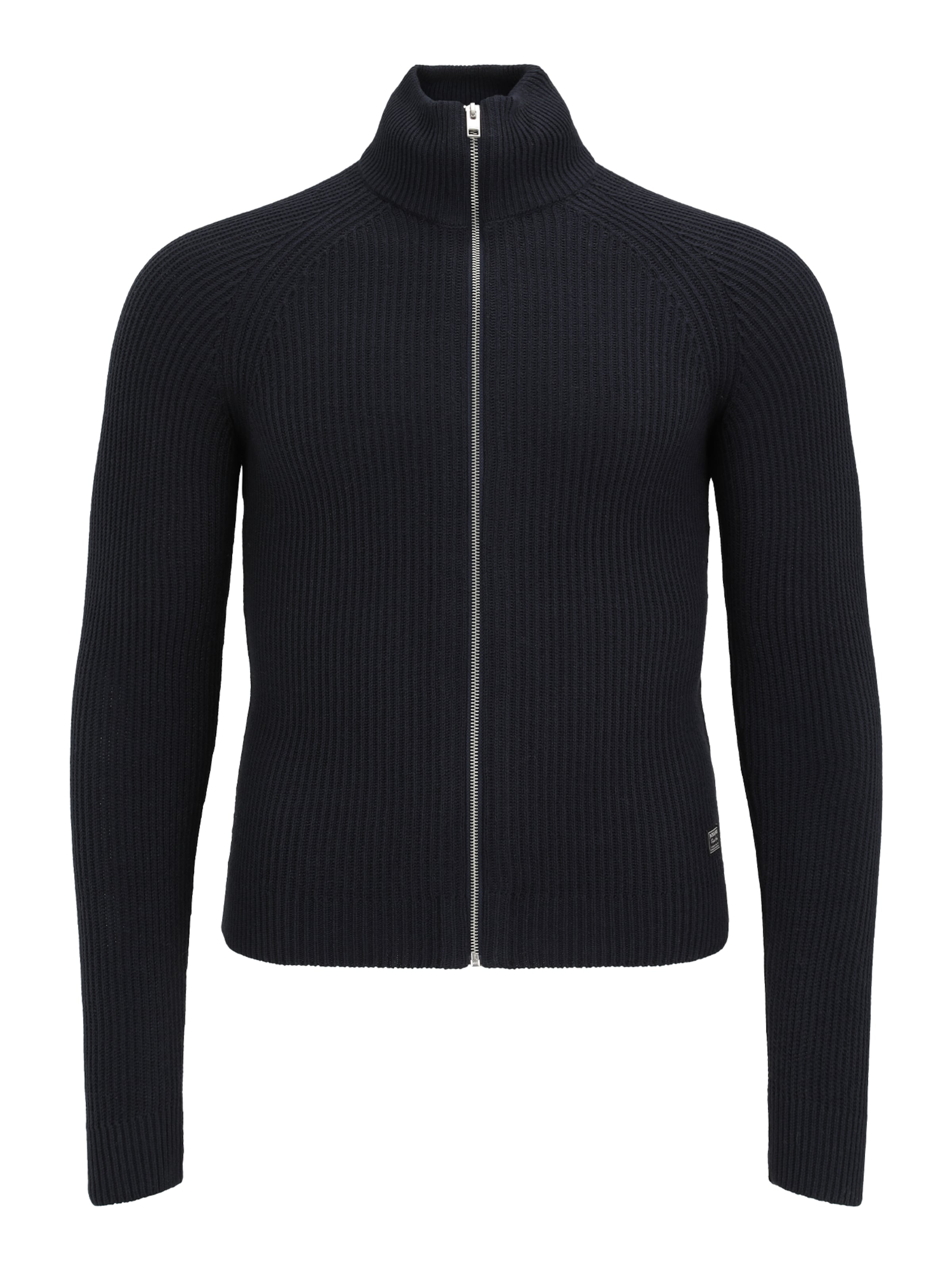 Jack & Jones Plus Плетена жилетка 'JJPANNEL' в синьо: отпред