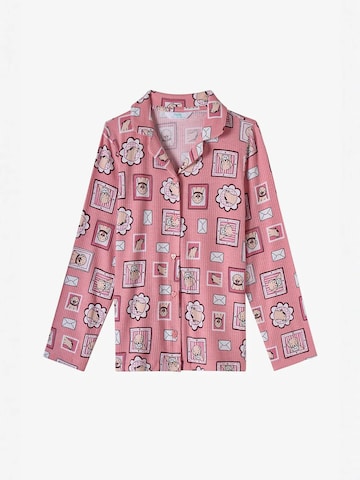 Penti Schlafanzug 'PENTI Mädchen Kind Mailing Pyjama-Set mit Hundemuster, langärmelig, Hemd und Hose'‌ in Pink