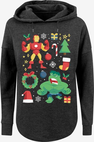 F4NT4STIC Sweatshirt 'Marvel Universe Iron Man und Hulk Christmas Weihnachten' in Grijs: voorkant