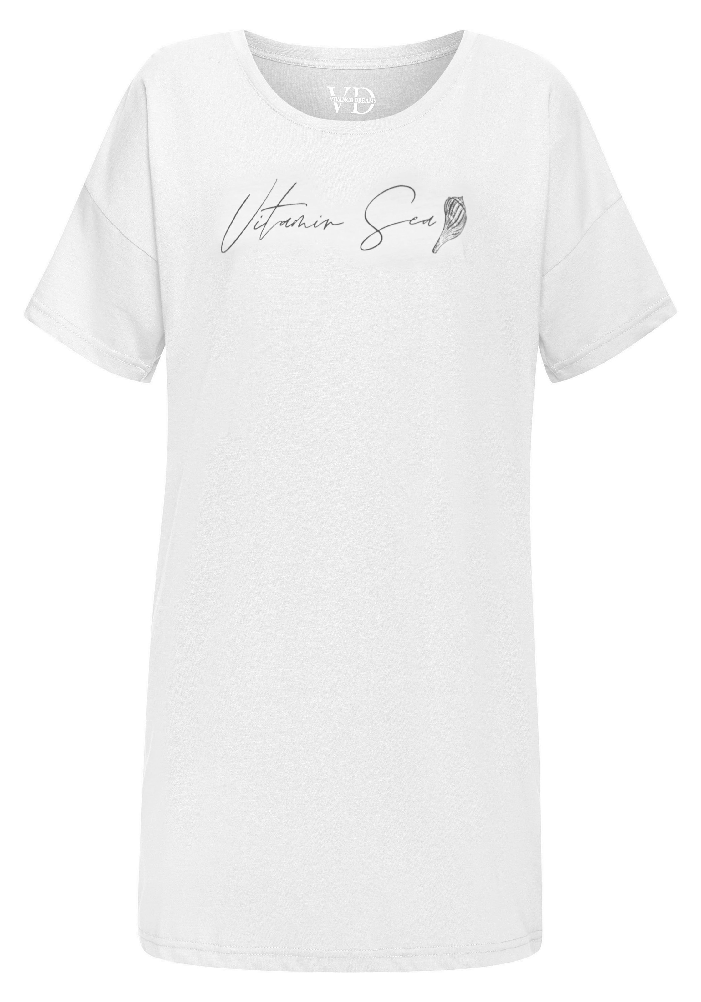 VIVANCE Μπλουζάκι ύπνου 'Dreams' σε λευκό: μπροστά