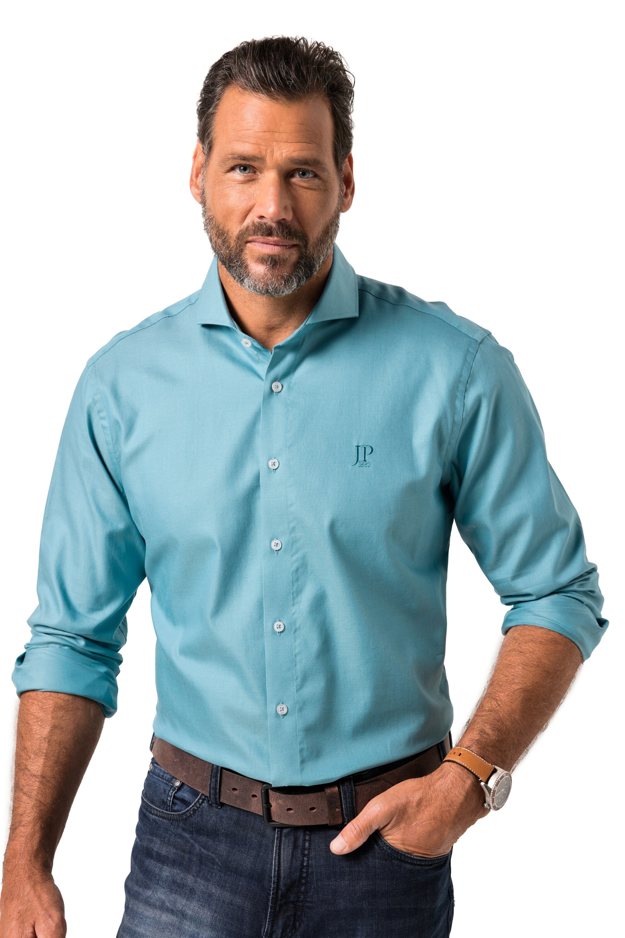 JP1880 Regular fit Button Up Shirt in Blue