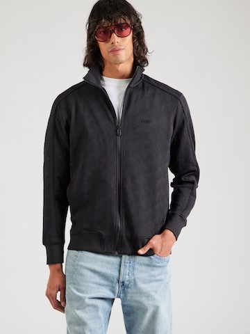 BOSS Sweatvest 'Mirror' in Zwart: voorkant