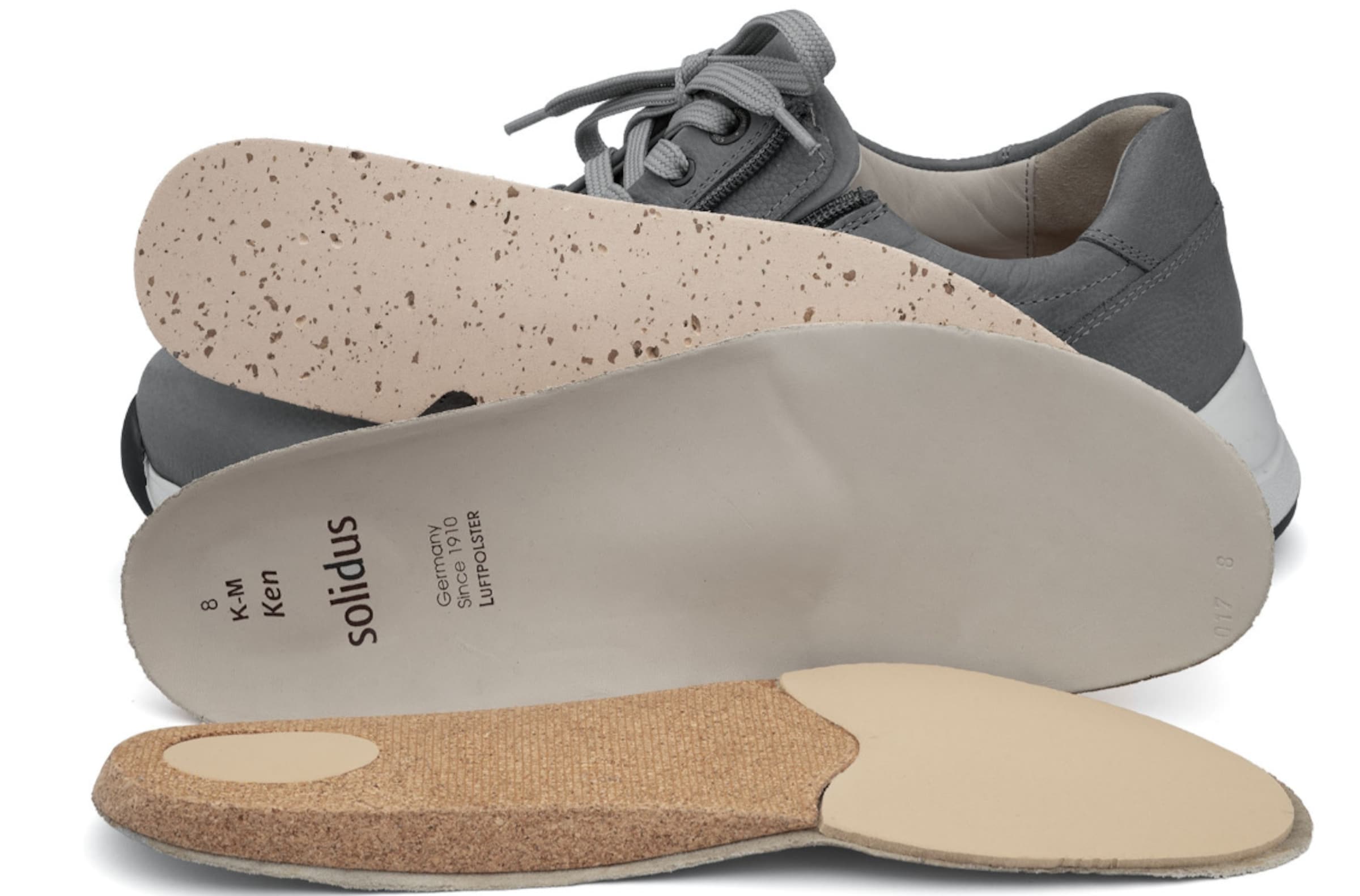 SOLIDUS Schnürschuh in Grau