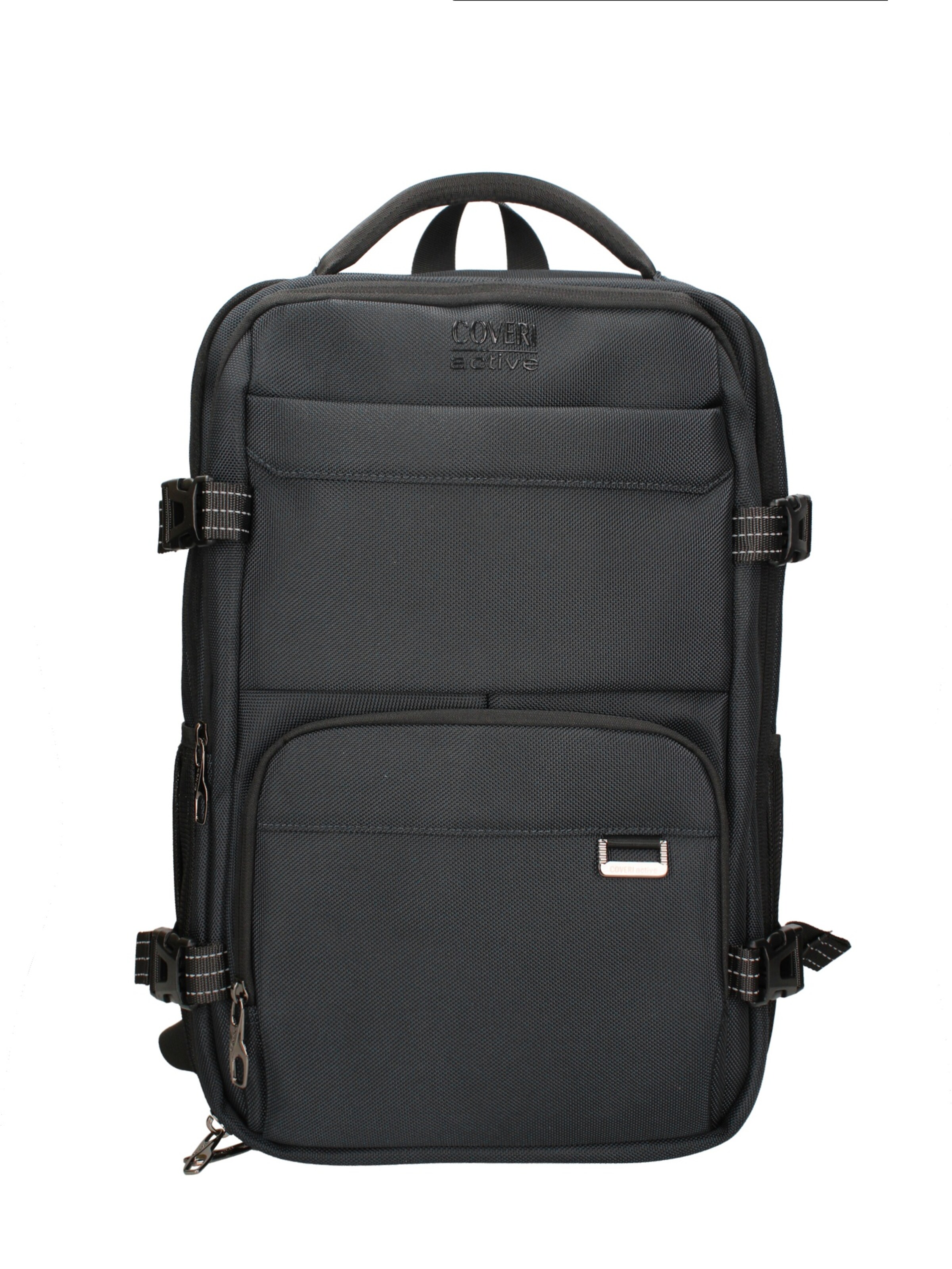 Zaino 'Zaino Coveri unisex poliestere 100% - Chiusura zip e tasche laterali' di Coveri Collection in nero: frontale