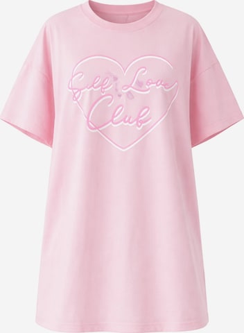 LEAFLETIC Oversized Dress 'Leafletic Women’s Oversize T-Shirt' in Pink: front