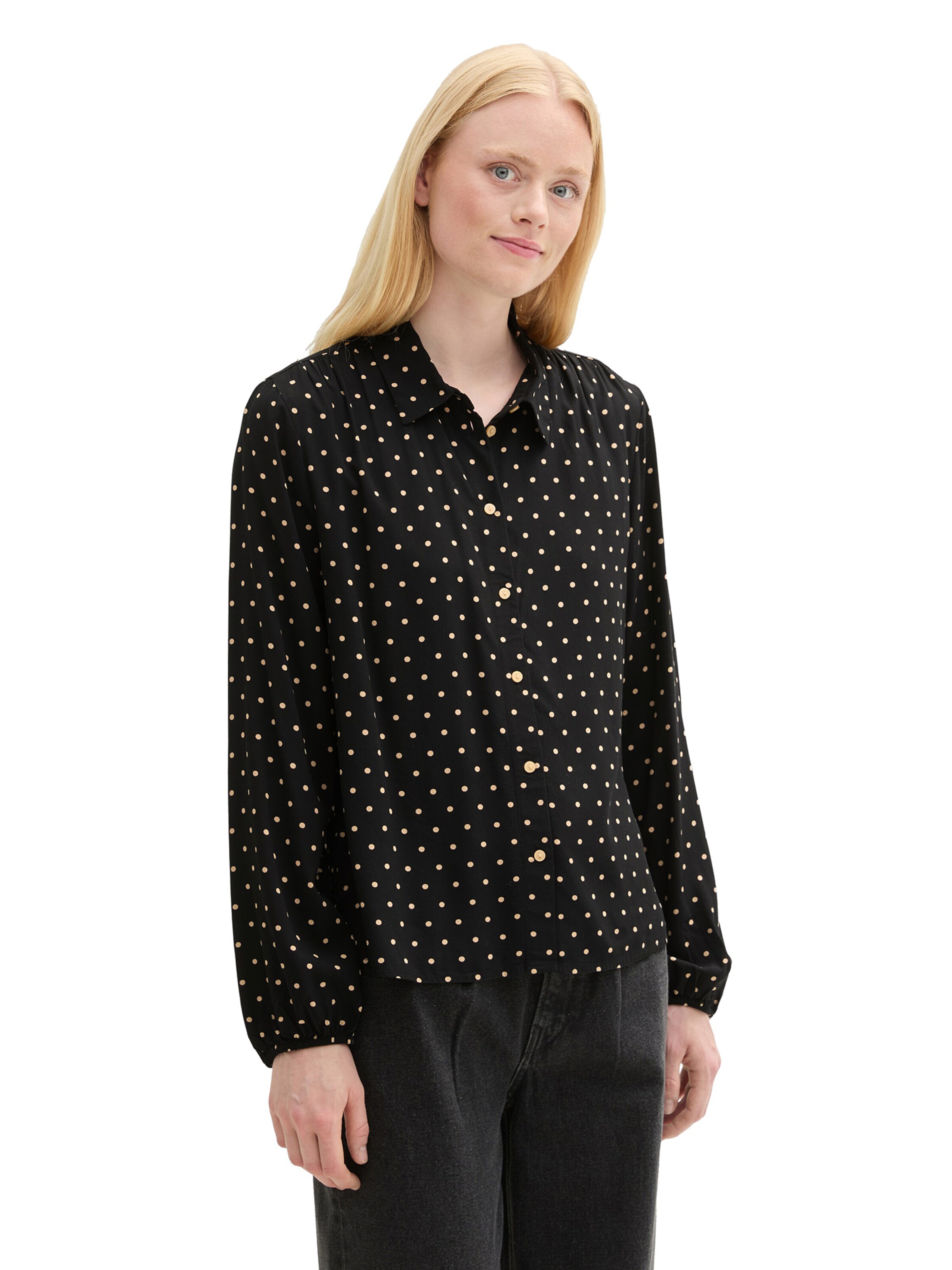 TOM TAILOR DENIM Bluse in Schwarz: Vorderseite