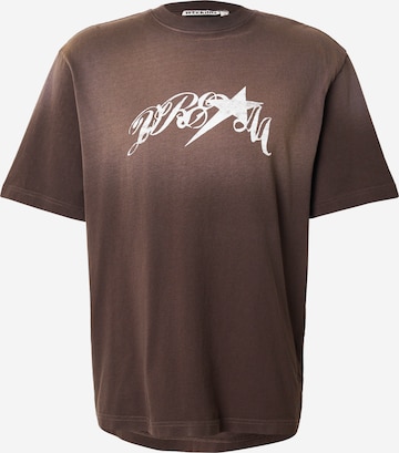 T-Shirt WEEKDAY en marron : devant
