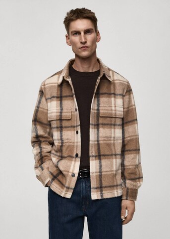 MANGO MAN Regular Fit Hemd 'Roman' in Beige: Vorderseite