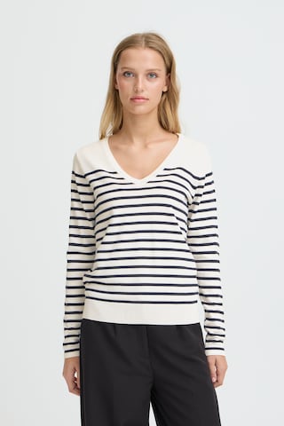 ICHI Sweater 'LULS' in White: front