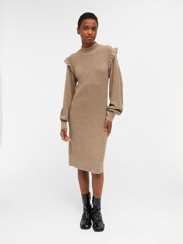 OBJECT Knitted dress 'Malena' in Beige: front