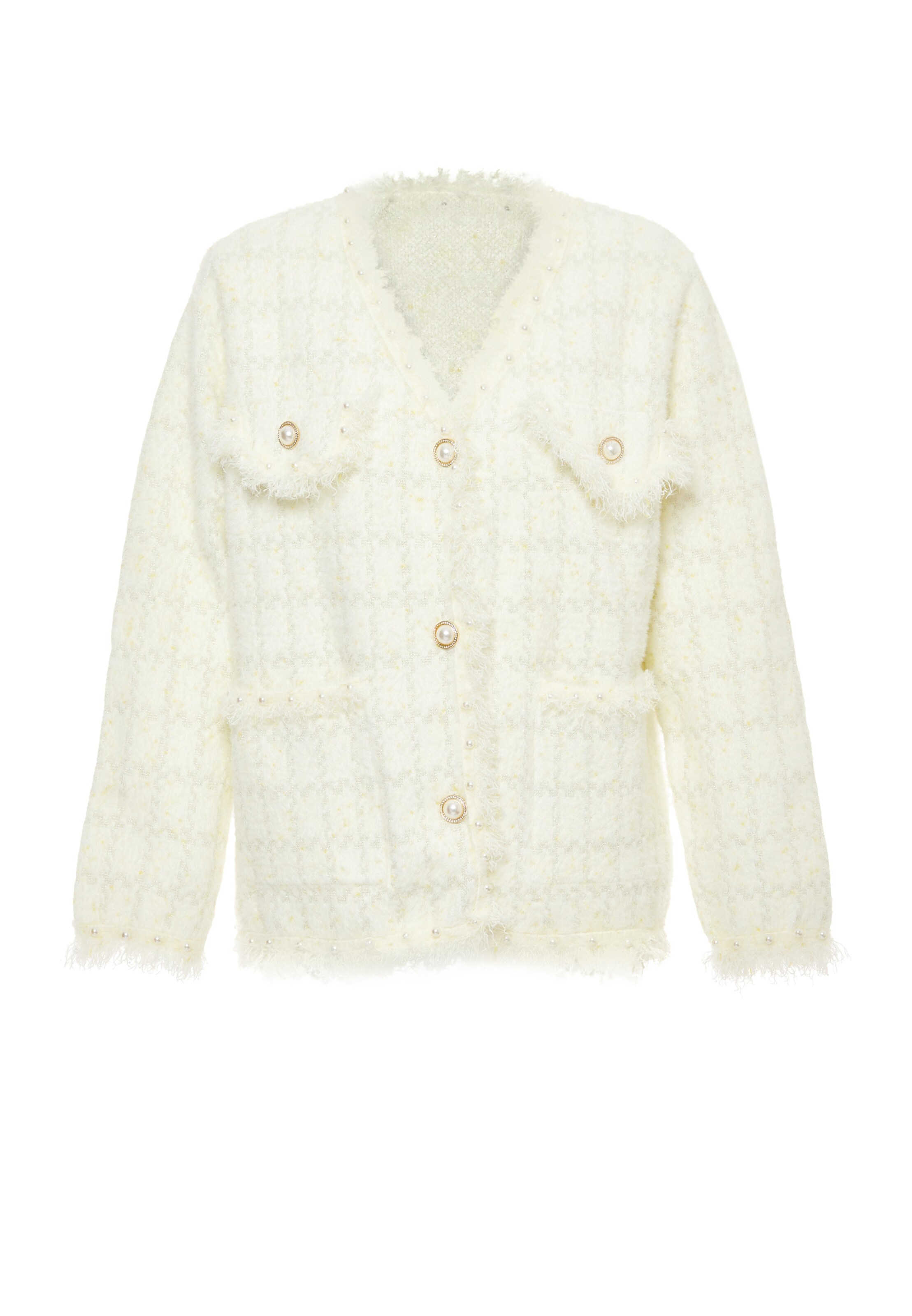 ZITHA Strickjacke in Weiß: Vorderseite