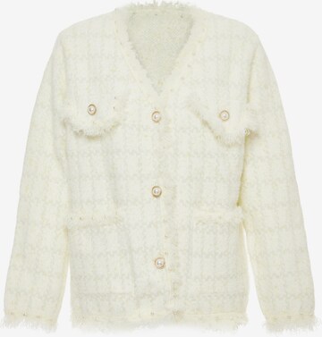 ZITHA Knit Cardigan in White: front