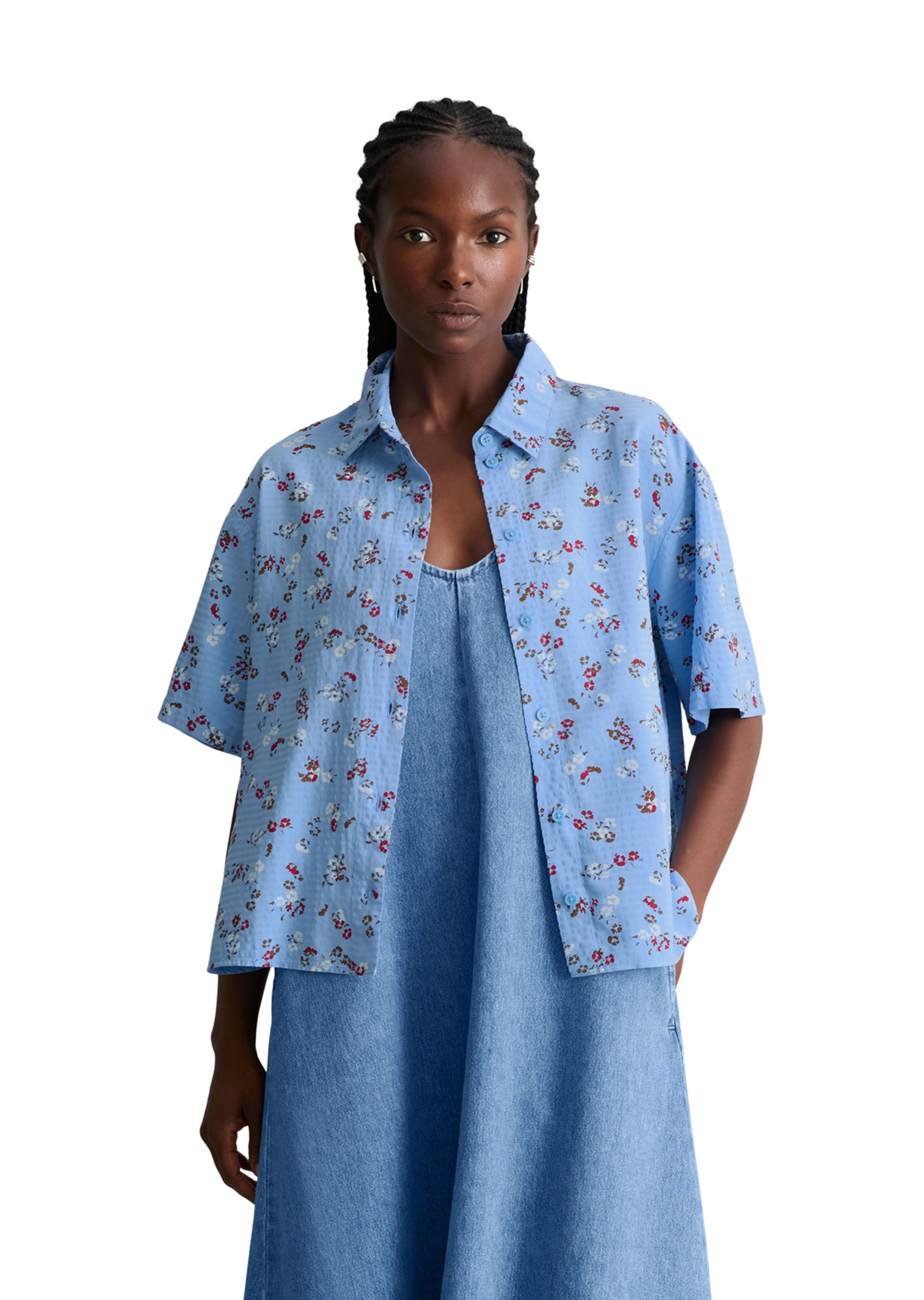 Marc O'Polo DENIM Bluse in Blau: Vorderseite