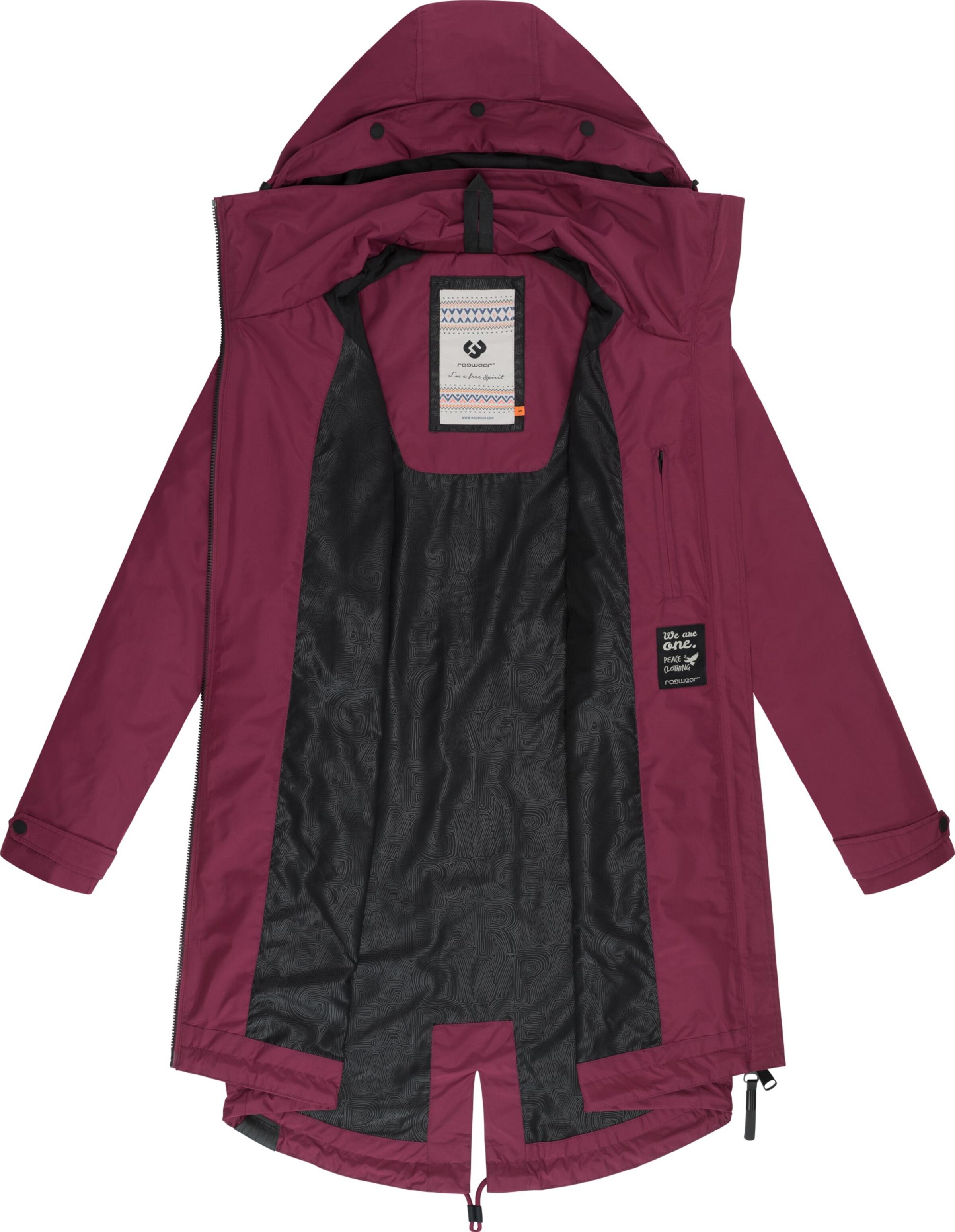 Manteau fonctionnel 'Frodik' Ragwear en rouge