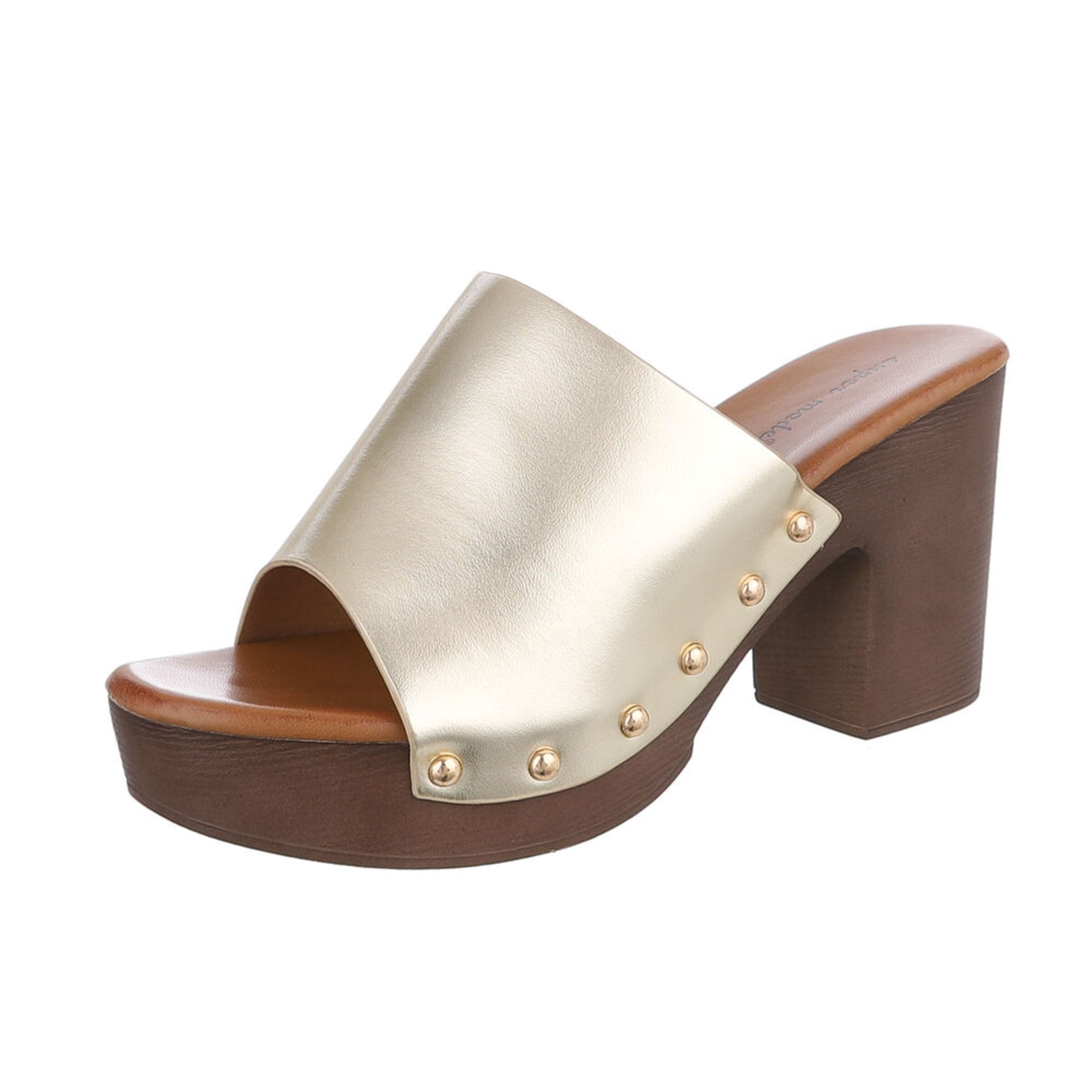 Ital-Design Pantolette in Gold: Vorderseite