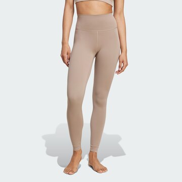 Skinny Pantaloni sport 'All Me' de la ADIDAS PERFORMANCE pe maro: față