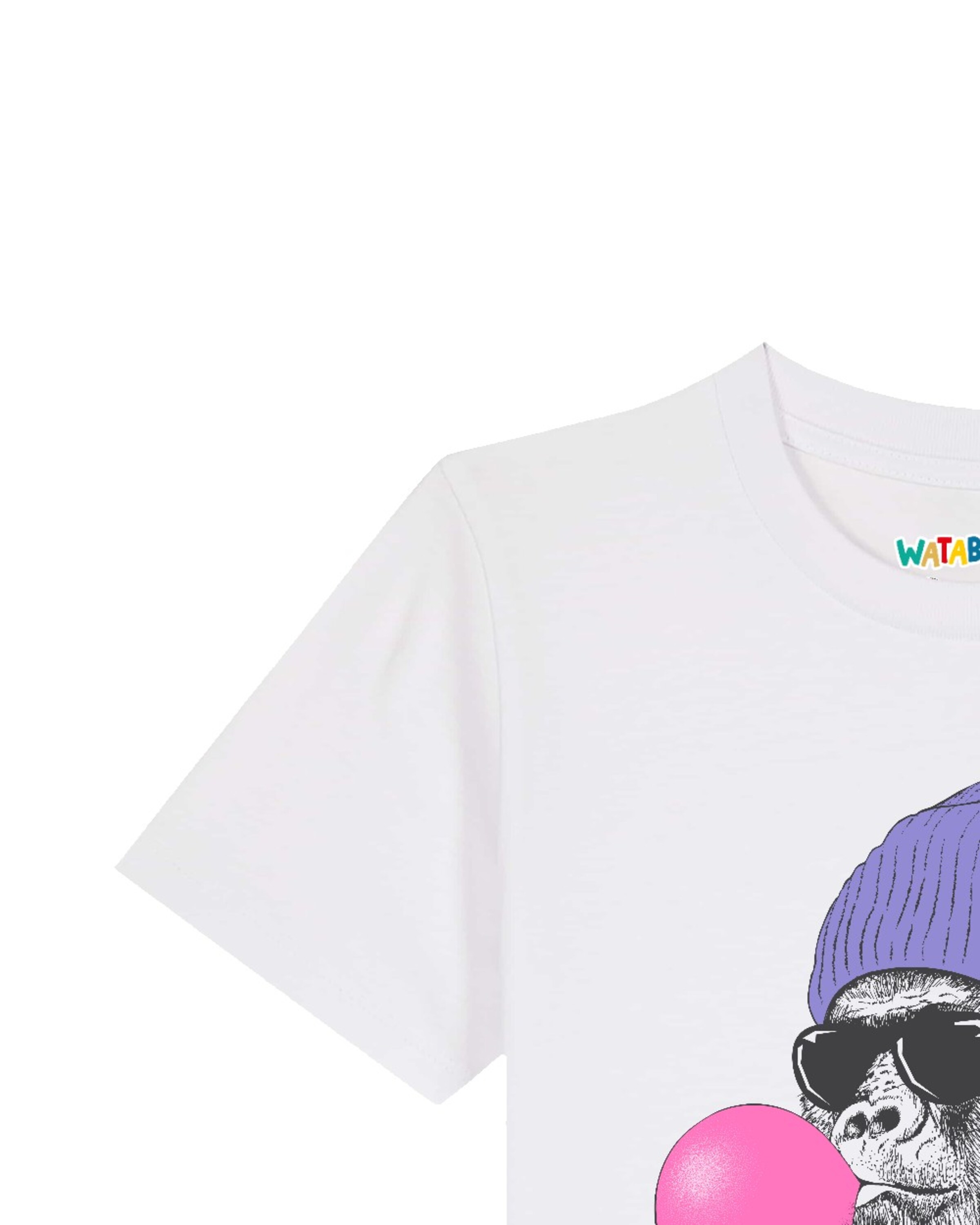 watabout.kids Shirt ' Gorilla Kaugummi ' in Wit