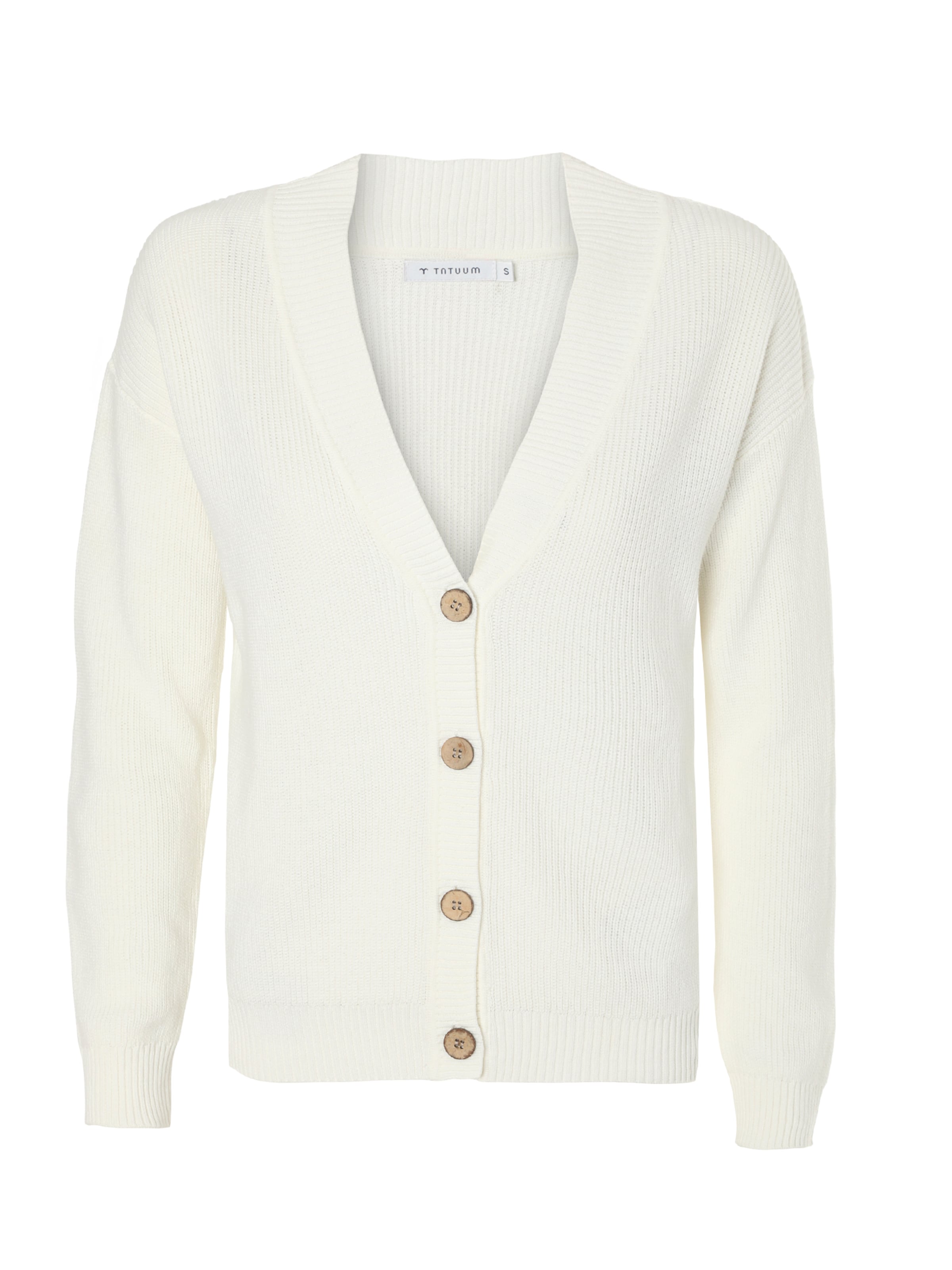 TATUUM Strickjacke 'BETI' in Weiß: Vorderseite