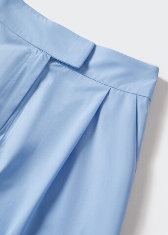 MANGO regular Bukser med lægfolder 'Miri' i blå