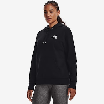 UNDER ARMOUR Спортен суитшърт с качулка 'Essential' в черно: отпред