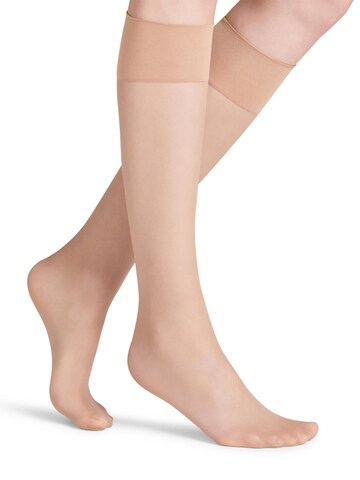 FALKE Knee High Socks 'Pure Matt' in Brown