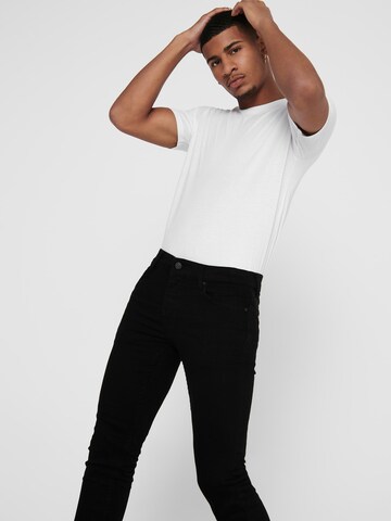 Skinny Jeans 'Loom' di Only & Sons in nero