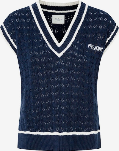 Pepe Jeans Pullover 'IVA VEST' in L in marine / weiß, Produktansicht