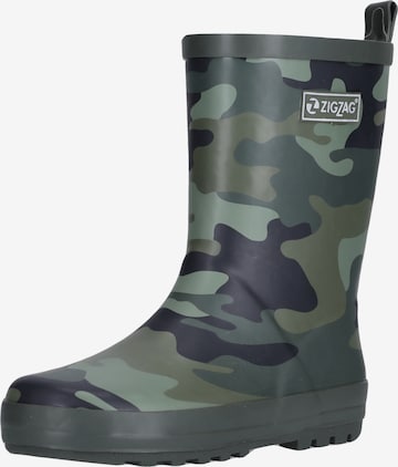 ZigZag Rubber Boots 'Gemus' in Green: front