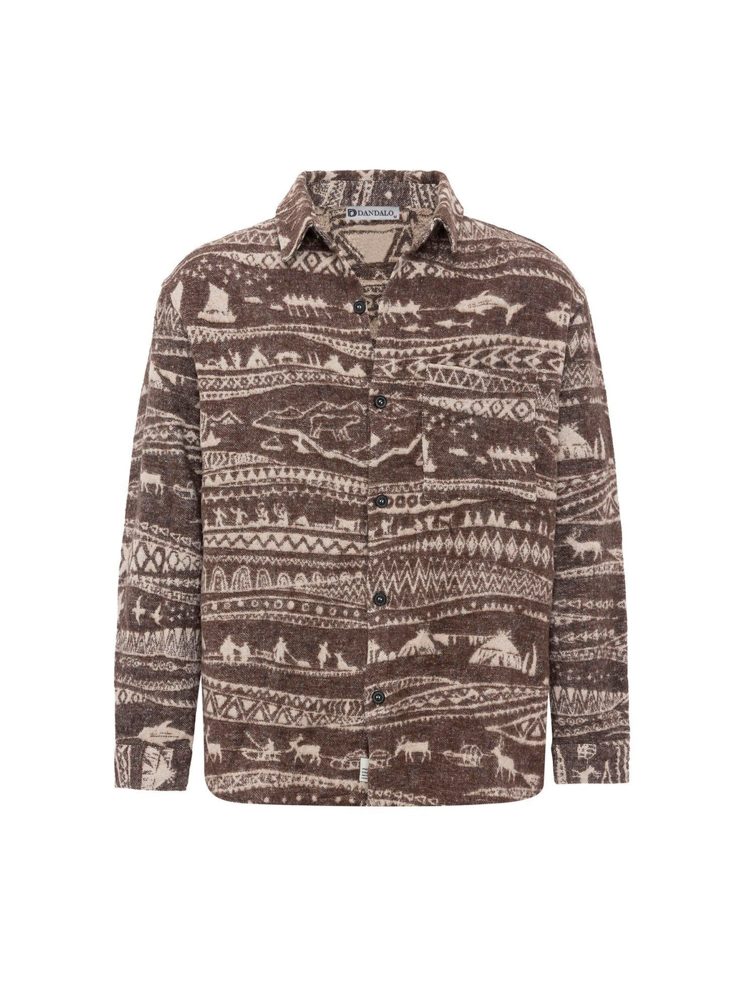 Dandalo Button Up Shirt in Brown: front