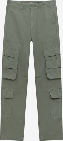 Regular Pantalon cargo Pull&Bear en vert : devant