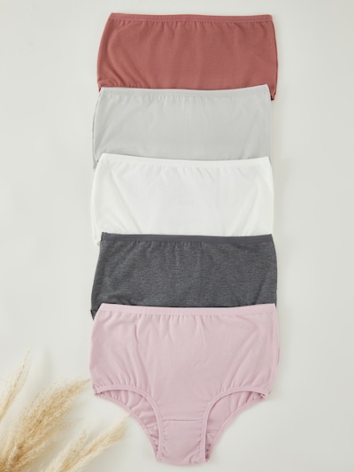 Moteriškos kelnaitės iš Trendyol, spalva – rusvai pilka / tamsiai pilka / rožių spalva / pastelinė raudona / balta, Prekių apžvalga