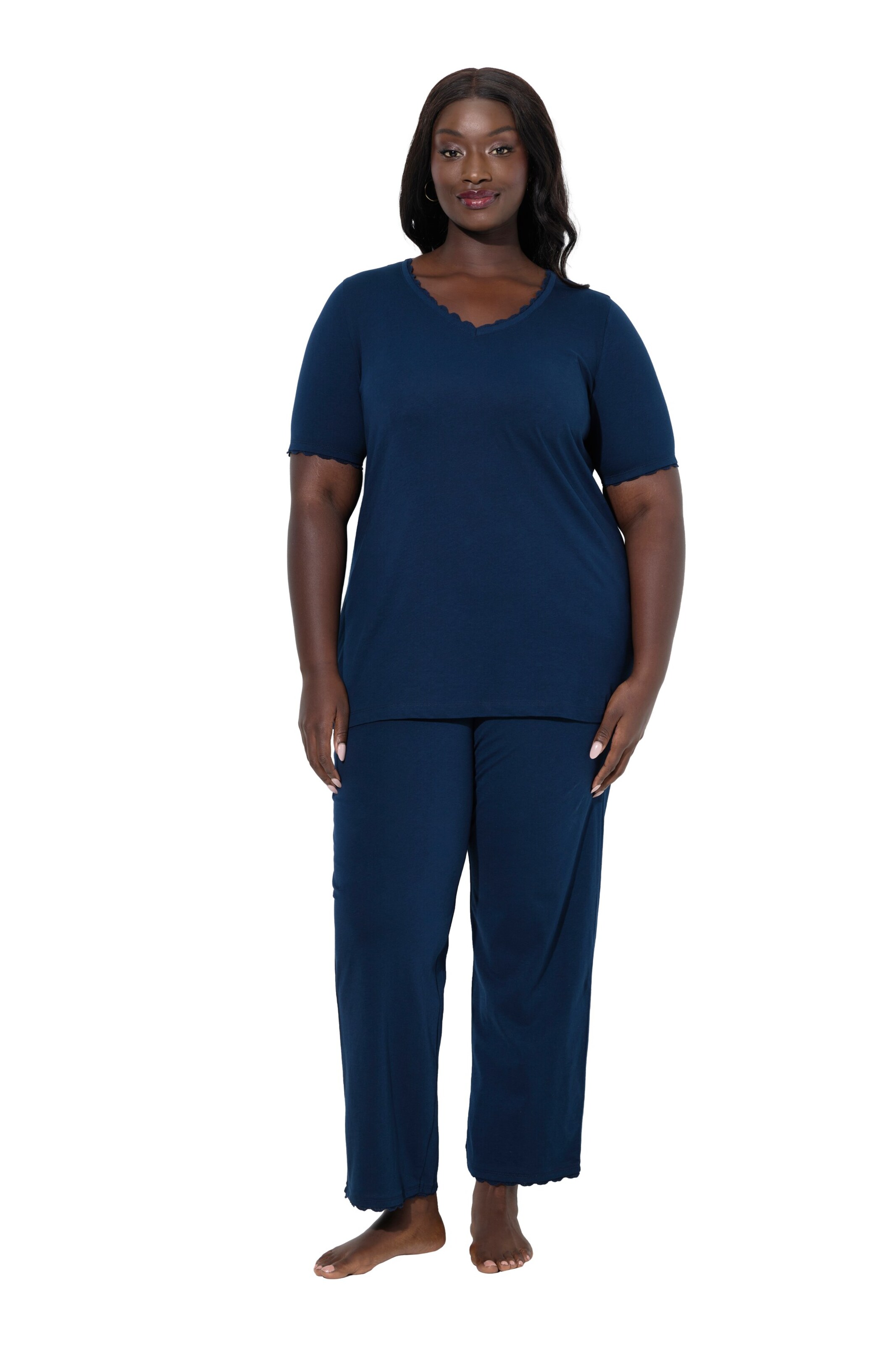 Ulla Popken Pajama in Blue: front