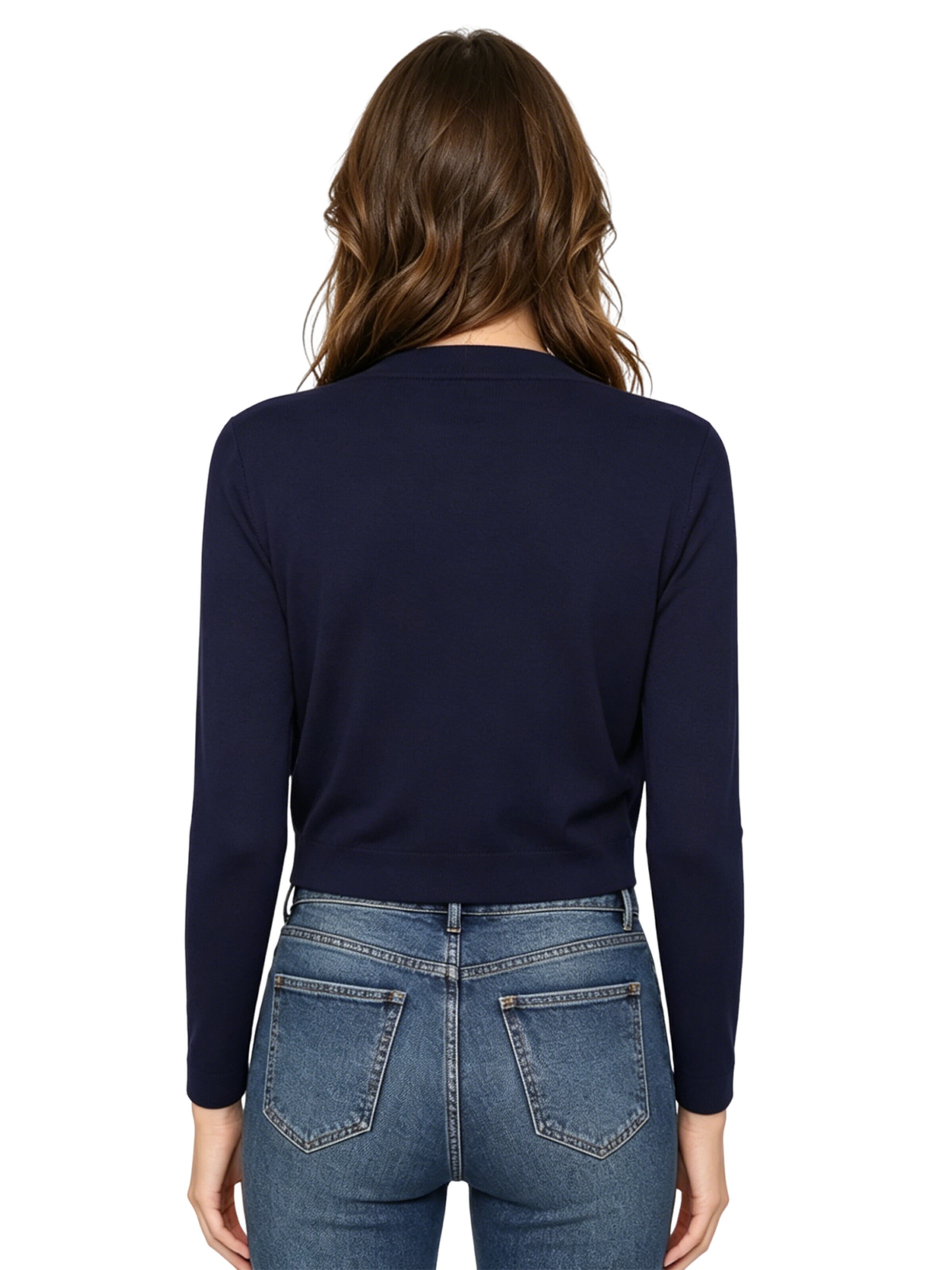 KoJooin Kardigan 'Strickjacke Damen Kurz Cardigan Bolero Jacke Open Front Shrug Oberteile für Frühling Sommer Kleider' w kolorze niebieski