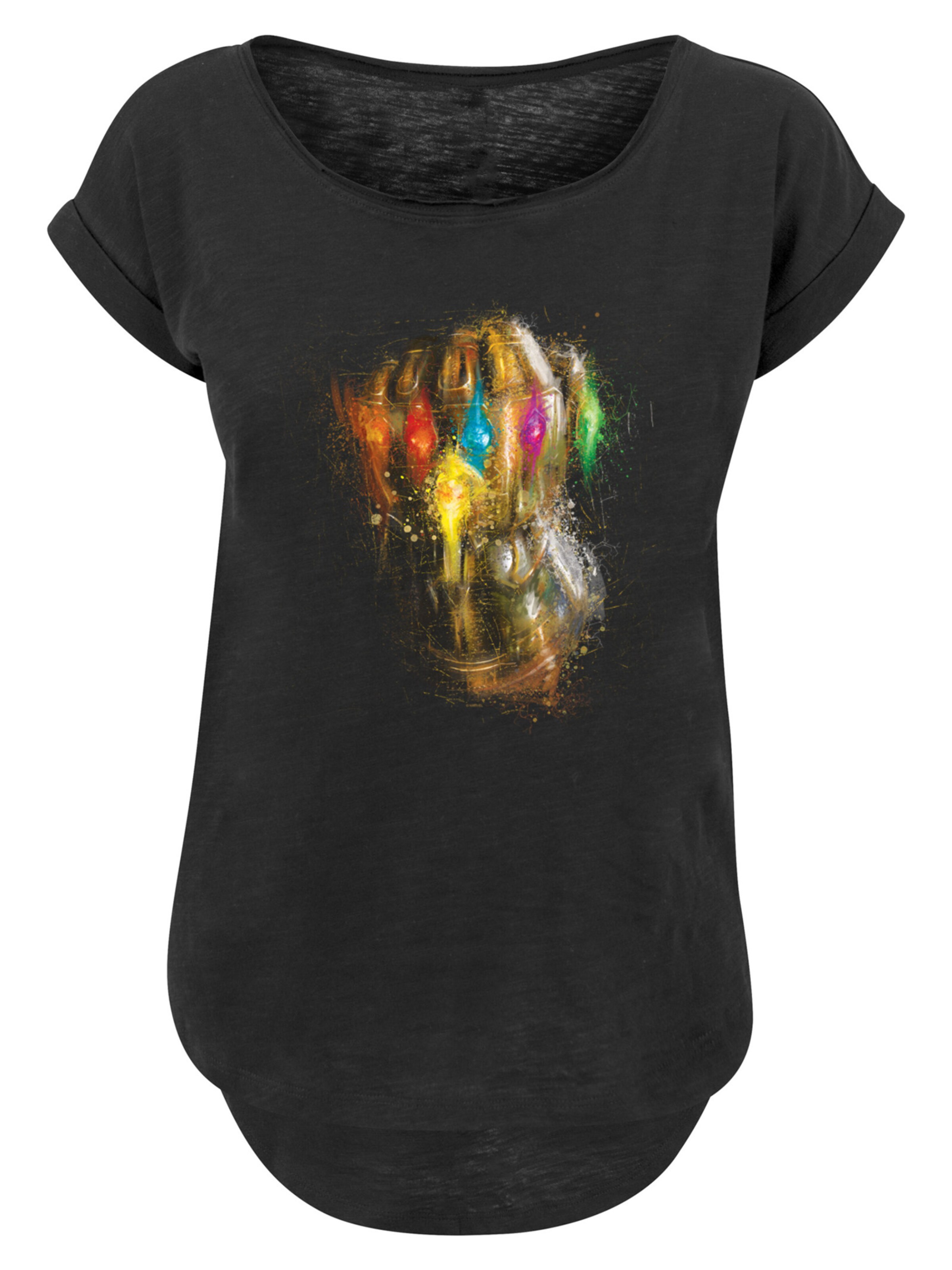 F4NT4STIC Shirt 'Marvel Avengers Endgame Infinity Gauntlet Splatter' in Black: front
