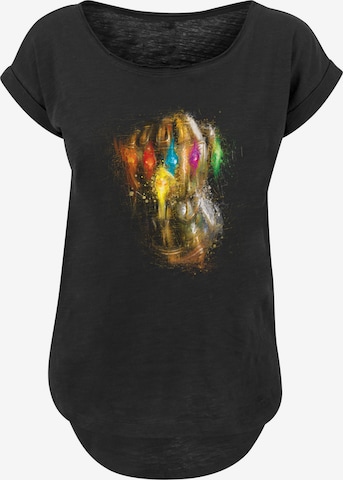 F4NT4STIC Shirt 'Marvel Avengers Endgame Infinity Gauntlet Splatter' in Zwart: voorkant