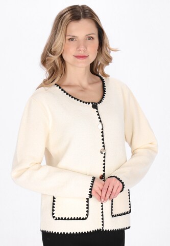 usha BLACK LABEL Knit cardigan in Beige: front