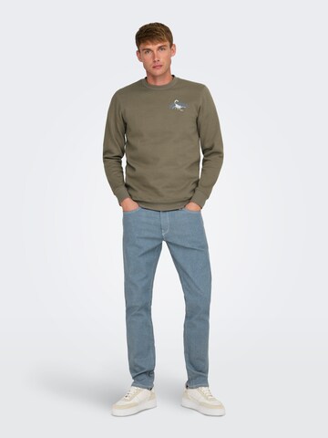 Only & Sons Sweatshirt 'ONSPATRICK' in Brown
