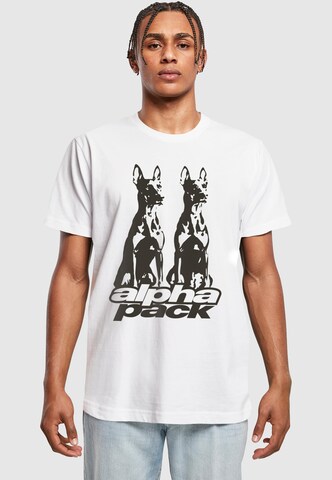 Mister Tee Shirt 'Alpha Pack' in Wit: voorkant