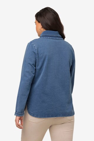 Ulla Popken Zip-Up Hoodie in Blue