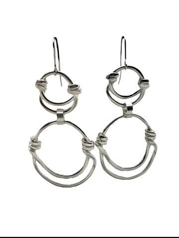 Gloria Mago - Pendientes en plata: frente