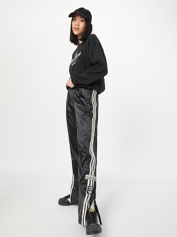 Wide leg Pantaloni 'Satin Adibreak' de la ADIDAS ORIGINALS pe negru