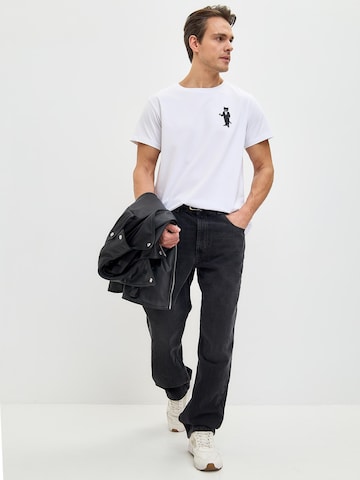 Maglietta 'Mini Dandy Cat' di Cat e Lolette in bianco