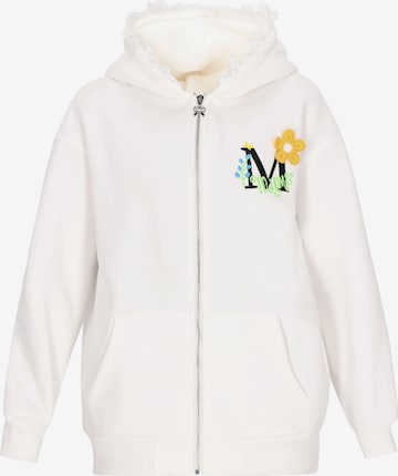 MYMO - Sudadera con cremallera en blanco: frente