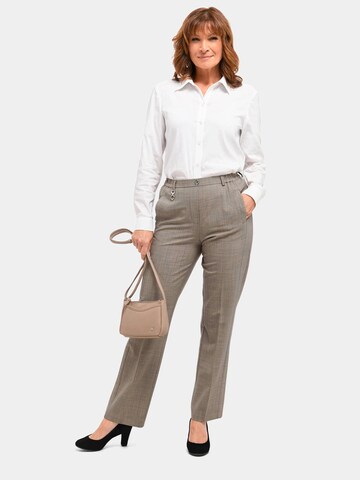 Regular Pantalon à plis Goldner en marron