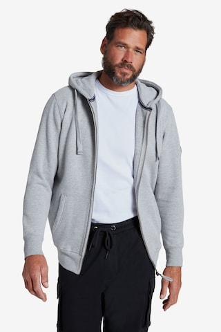 JAY-PI Zip-Up Hoodie in Grey: front