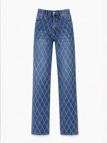 IT'S BASIC Regular Jeans 'Rhinestone Loose High Rise' in Blue: front