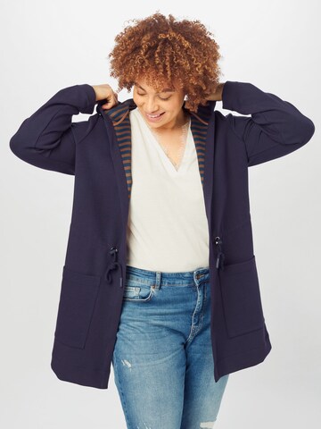 Tom Tailor Women + Zip-Up Hoodie in Blue: front